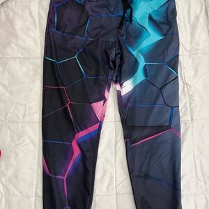 Geometric Pattern Joggers in Multicolor